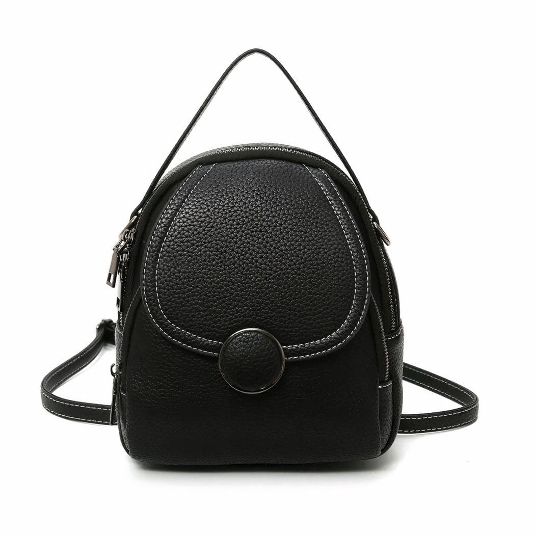 Petit sac à dos similicuir femme - noir