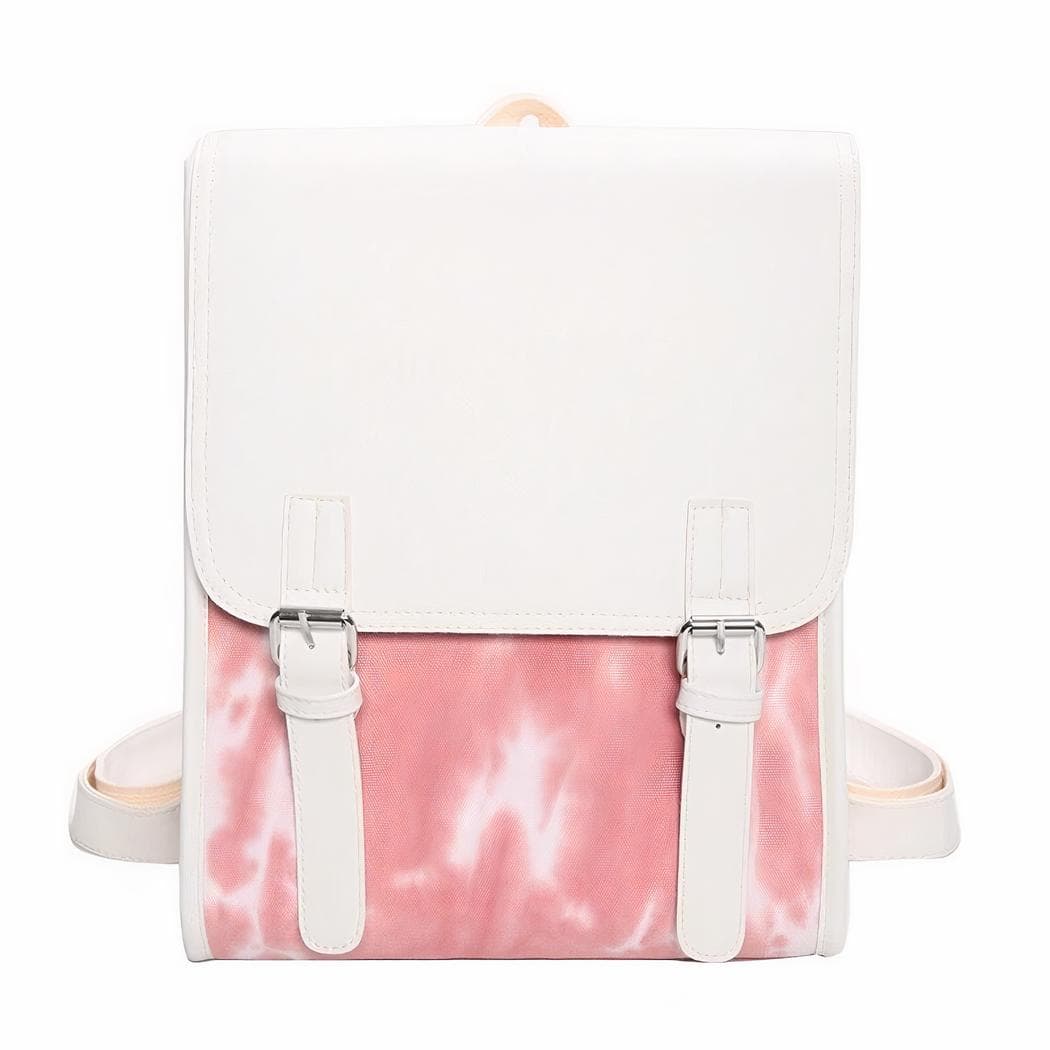 Grand sac à dos en similicuir pour femme - rose