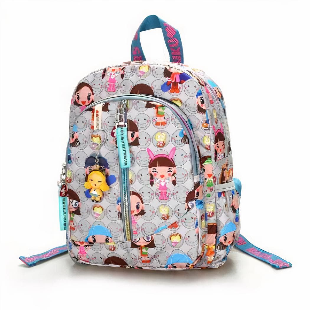 Sac à dos fille imprimé de dessins animés - bleu