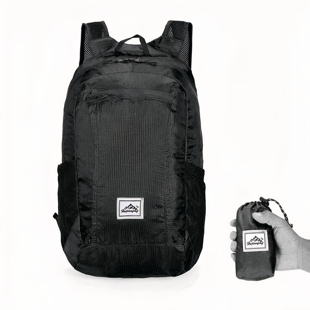 Sac à dos pliable de randonnée pratique - noir