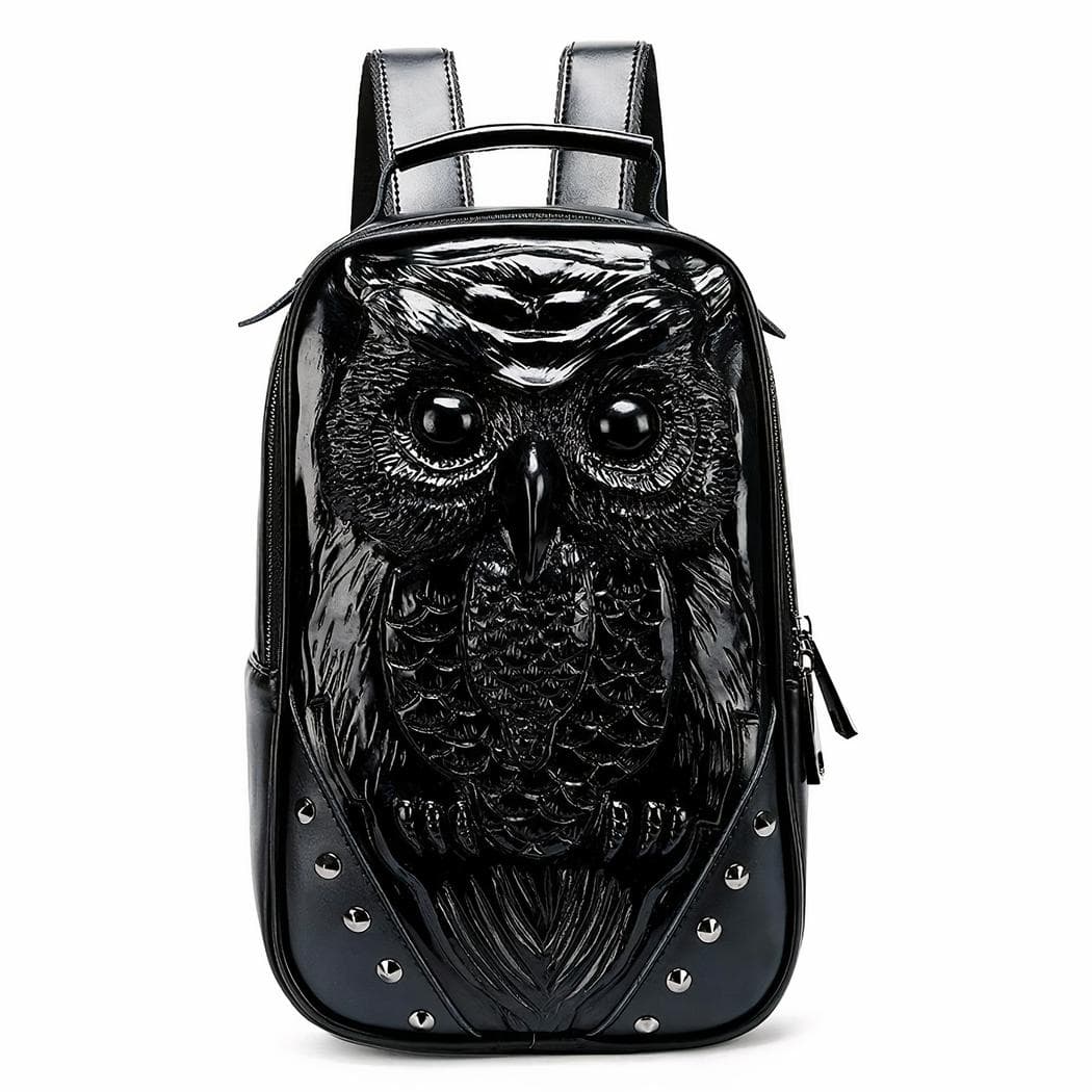 Sac à dos hibou 3D - noir