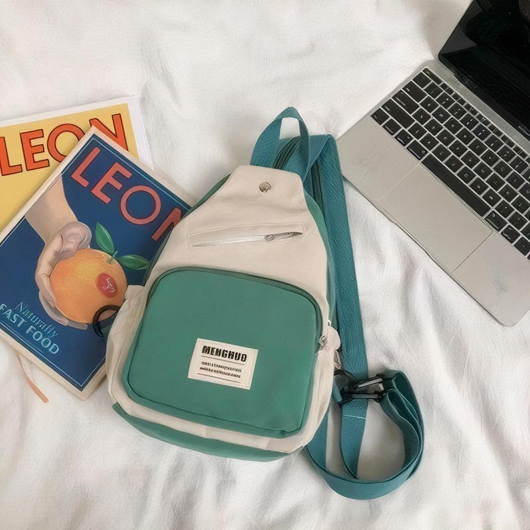 Mini sac à dos jeune fille en toile - vert