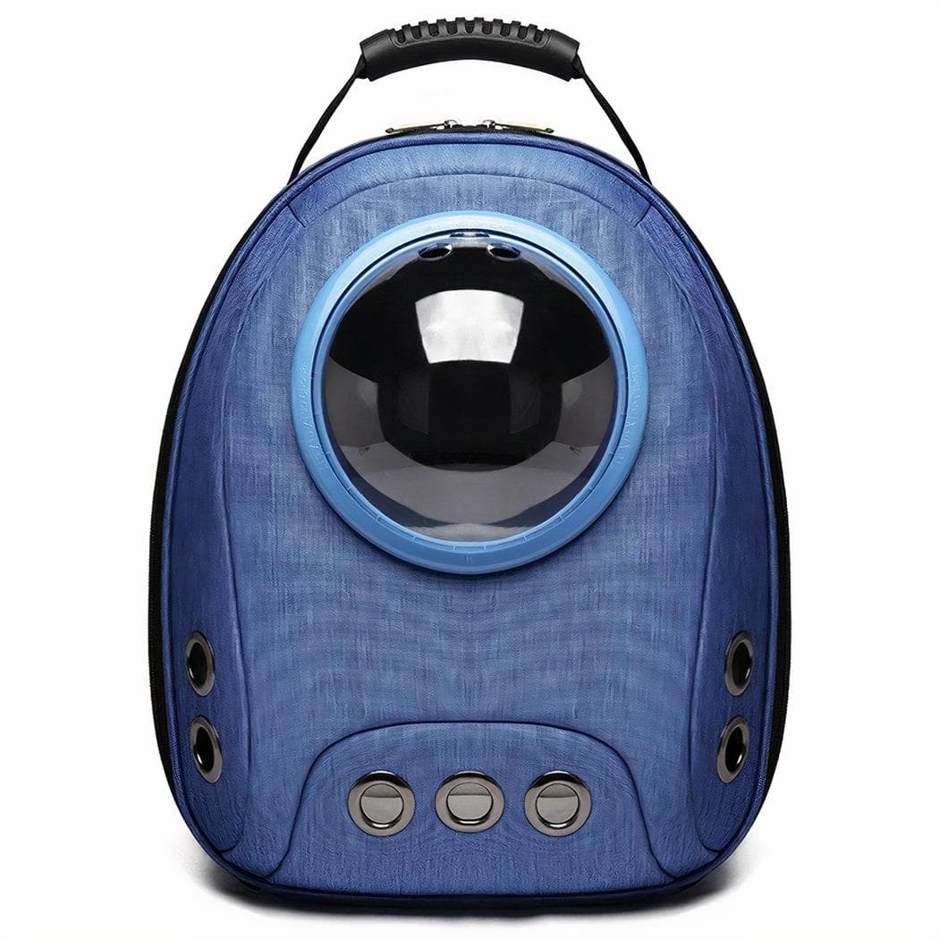 Petit sac à dos chat avec fenêtre transparente - bleu