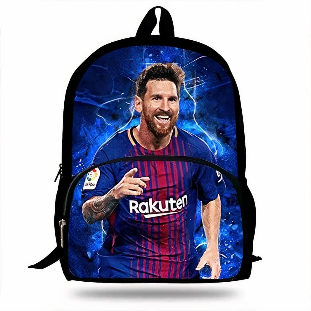 Sac à dos enfant imprimé Messi - bleu
