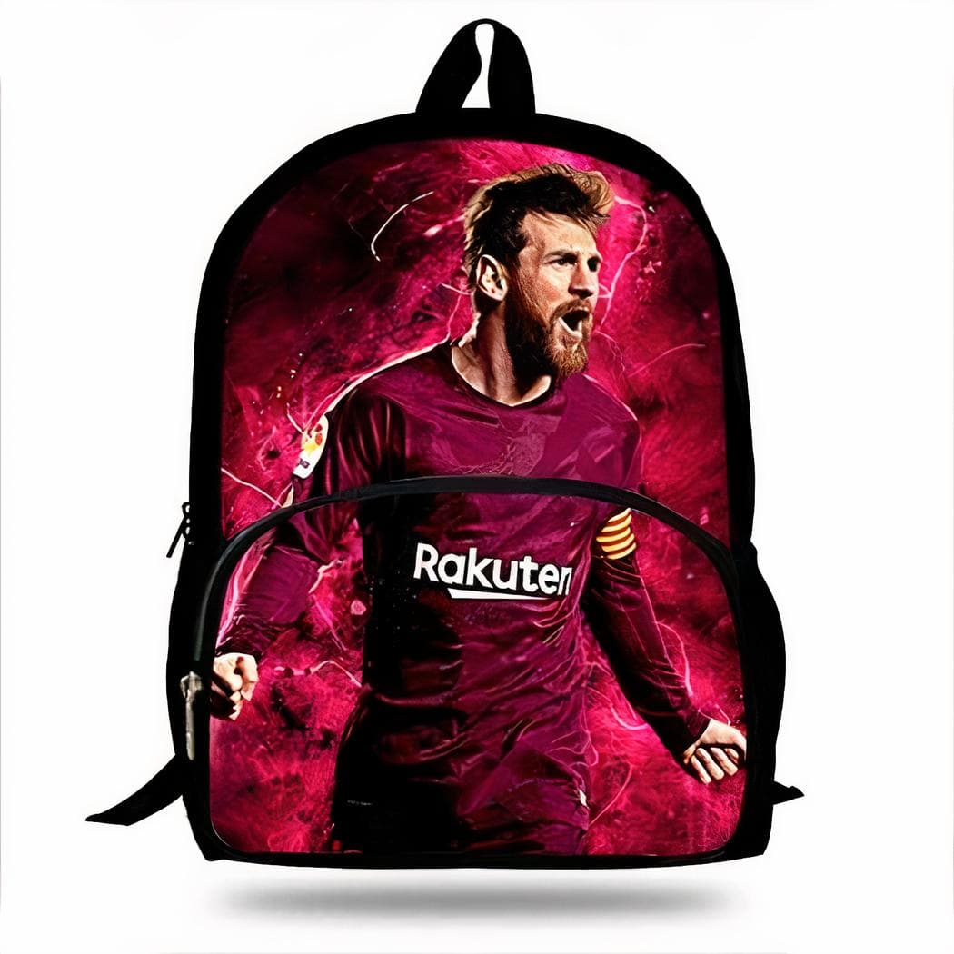 Sac à dos enfant imprimé Messi - rouge