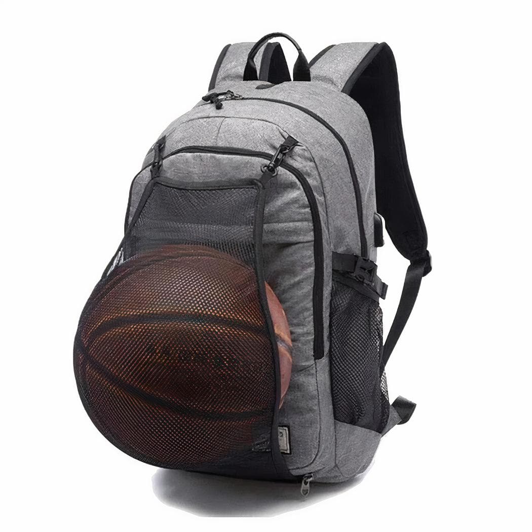 Sac à dos d'entraînement avec filet pour ballon - gris