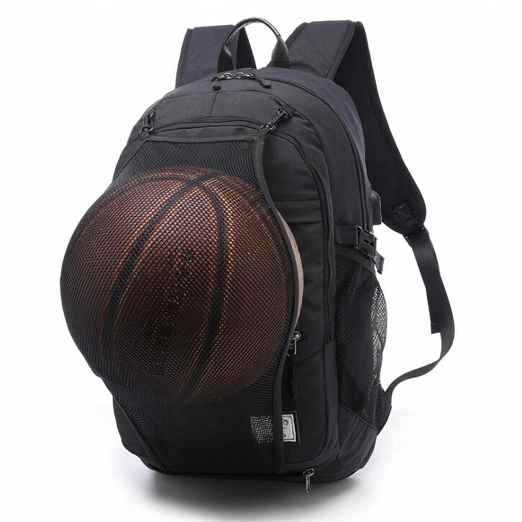 Sac à dos d'entraînement avec filet pour ballon - noir