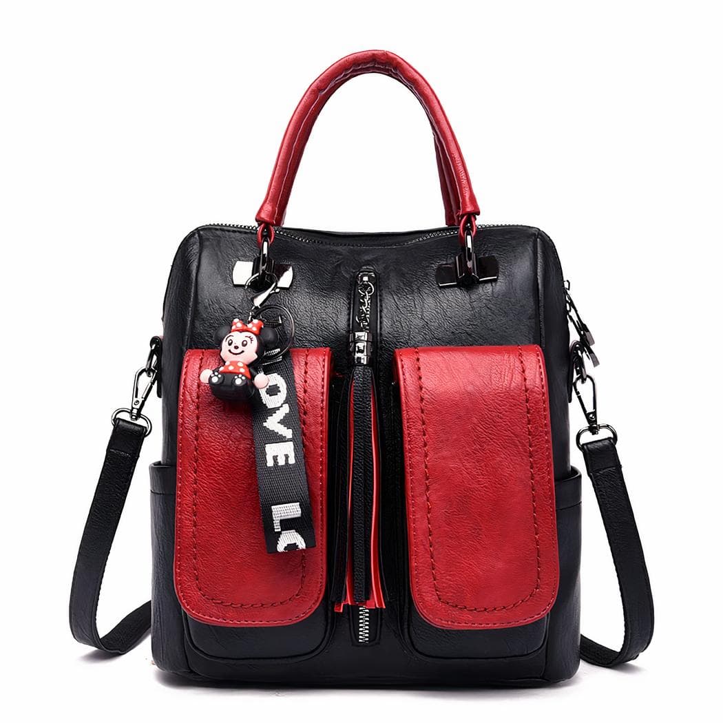 Sac à dos vintage en similicuir souple - multicolore