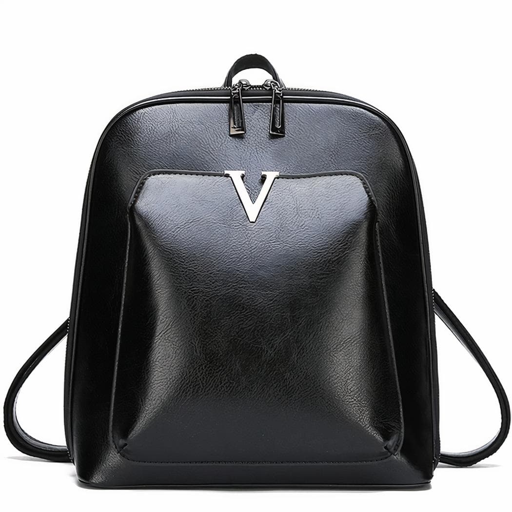 Petit sac à dos vintage V - noir