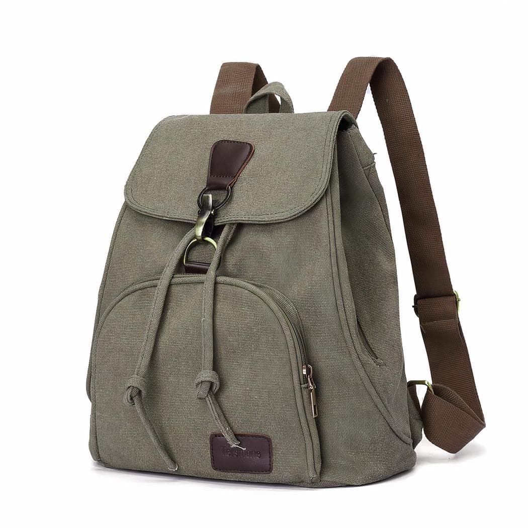 Sac à dos style vintage en toile - vert