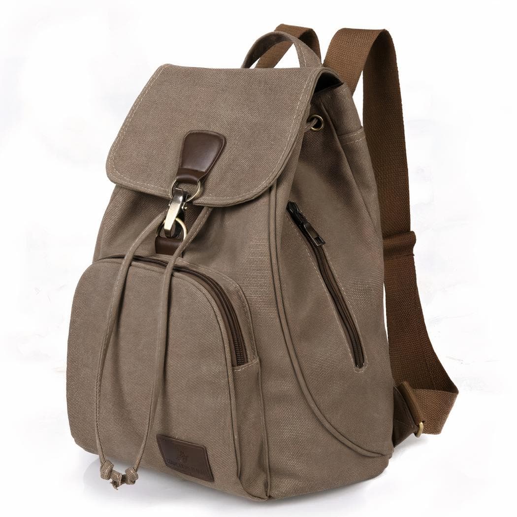 Sac à dos style vintage en toile - marron