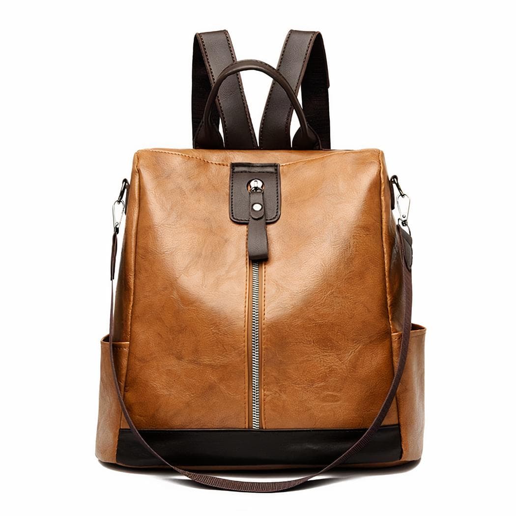 Sac à dos vintage carré - marron