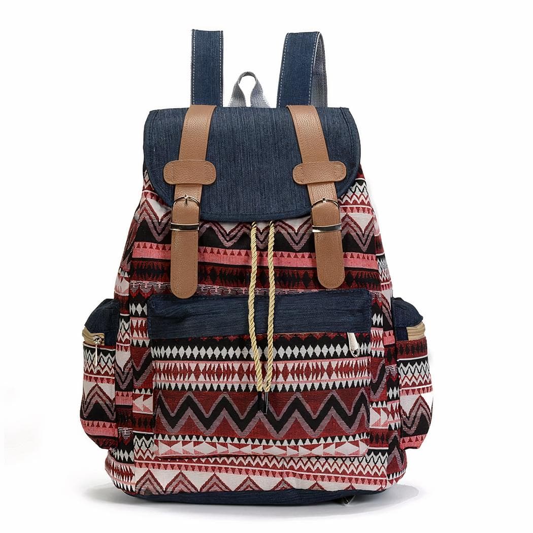 Sac à dos vintage ethnique - noir