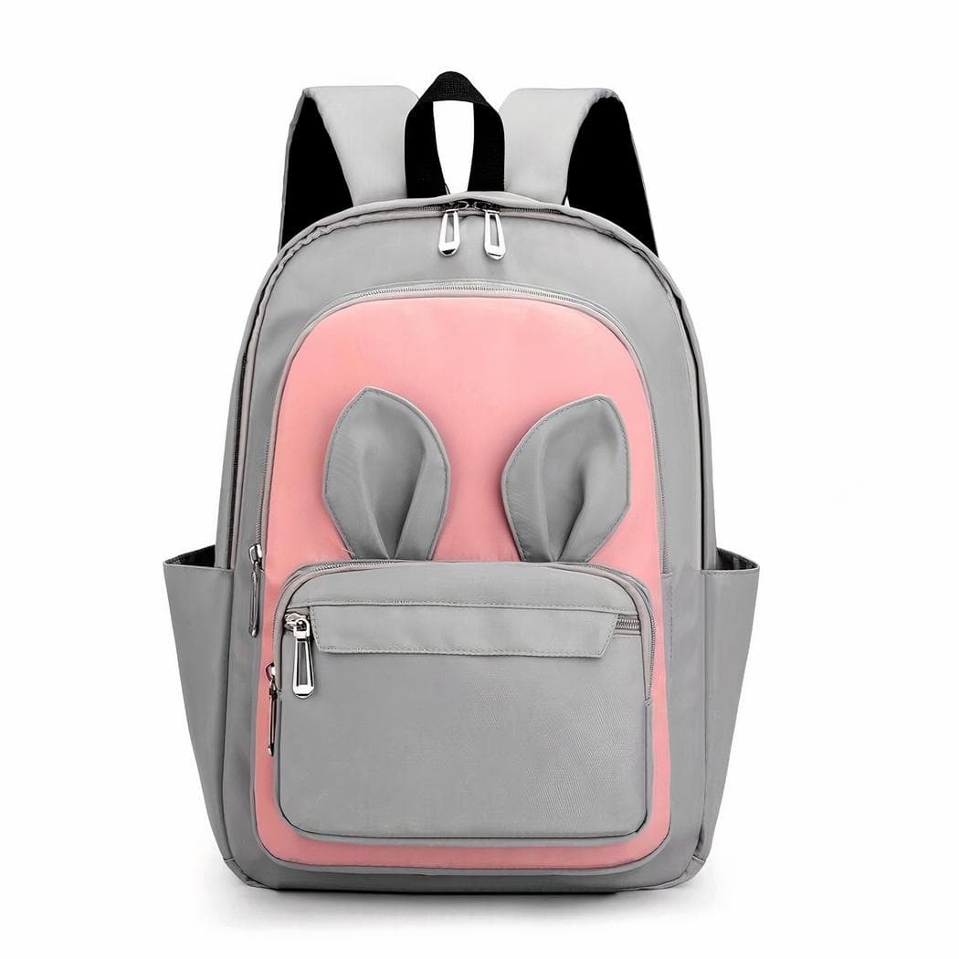 Sac à dos pour fille avec oreilles de lapin - gris