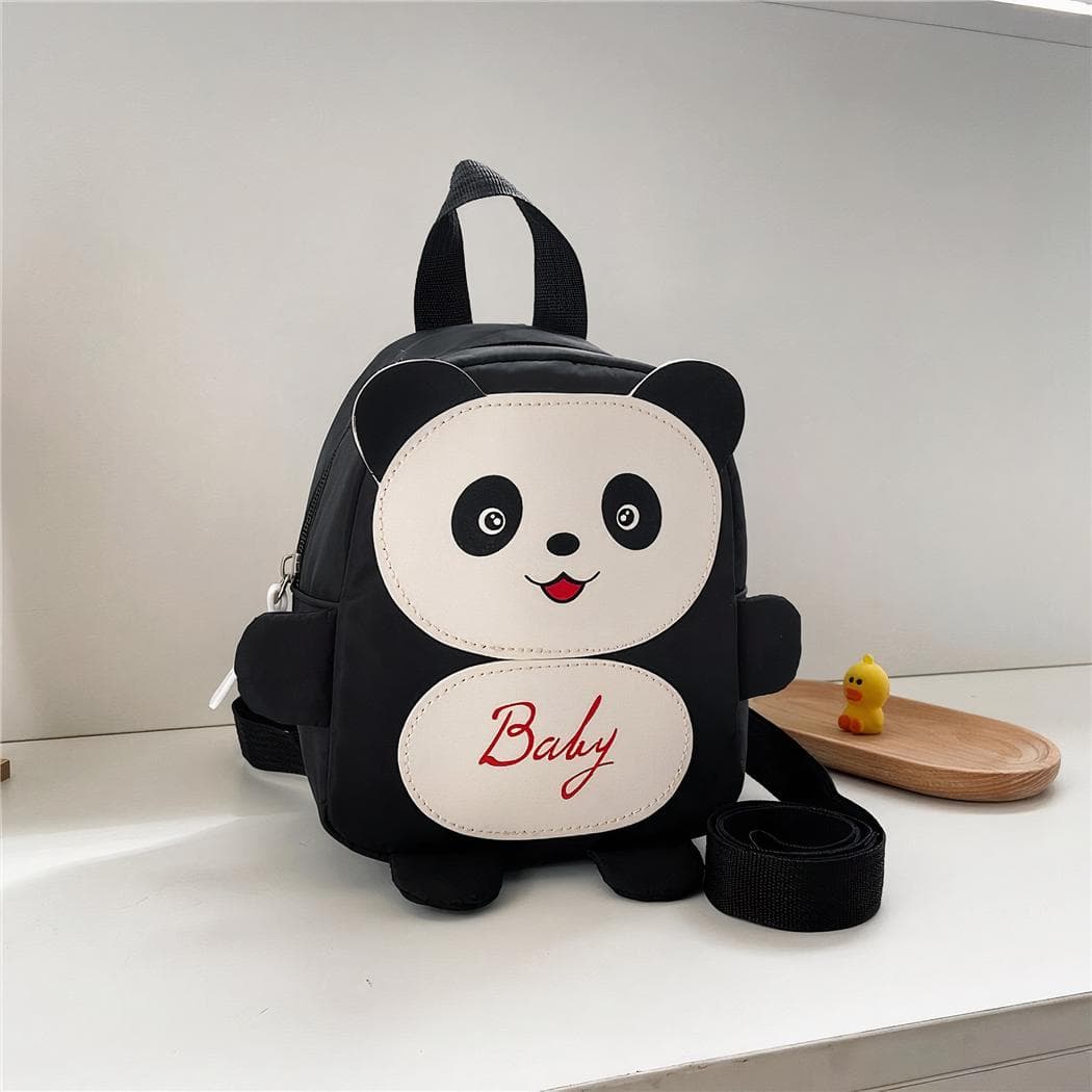 Petit sac à dos d'écolier panda - noir