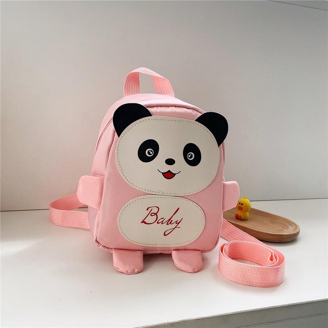 Petit sac à dos d'écolier panda - rose