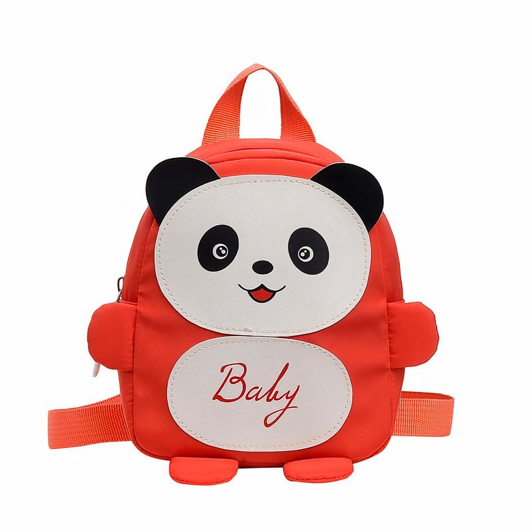 Petit sac à dos d'écolier panda - rouge