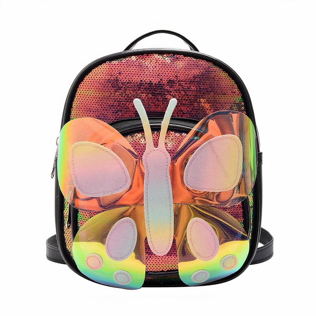 Sac à dos papillon à paillettes - noir
