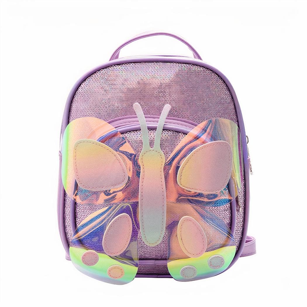 Sac à dos papillon à paillettes - violet