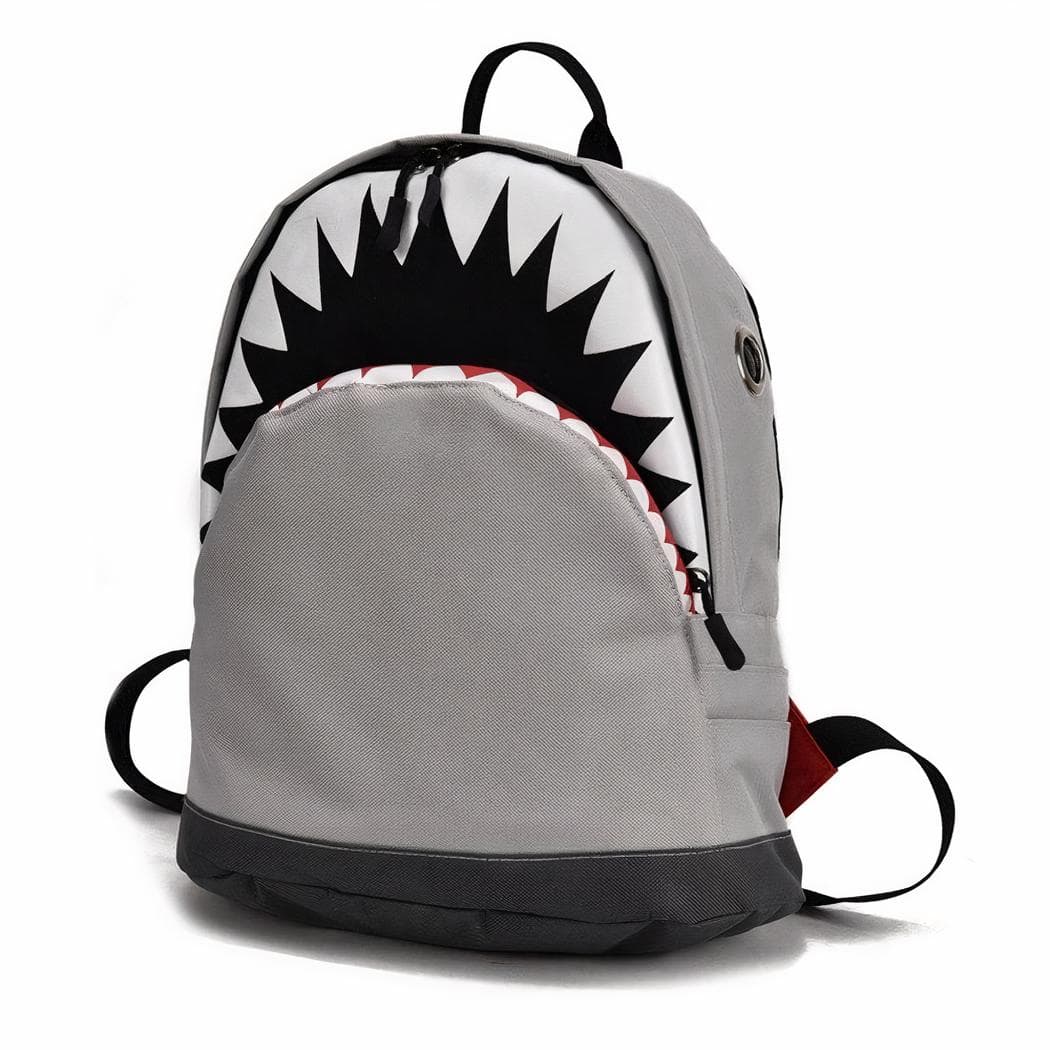 Petit sac à dos requin effet 3D - gris,s
