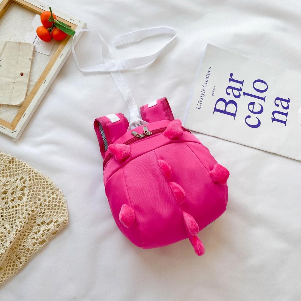 Sac à dos préscolaire forme dinosaure - rose-fonce