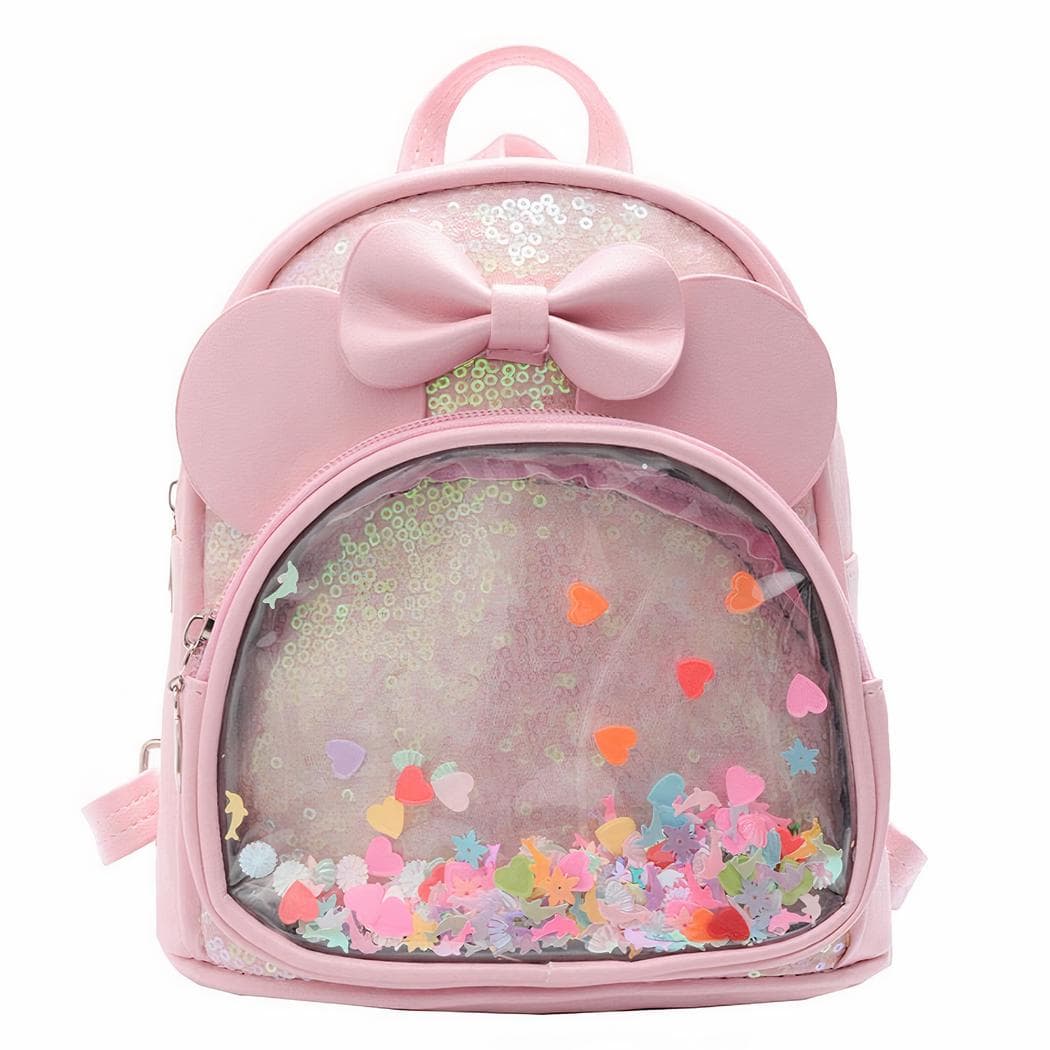 Petit sac à dos fille avec nœud - rose