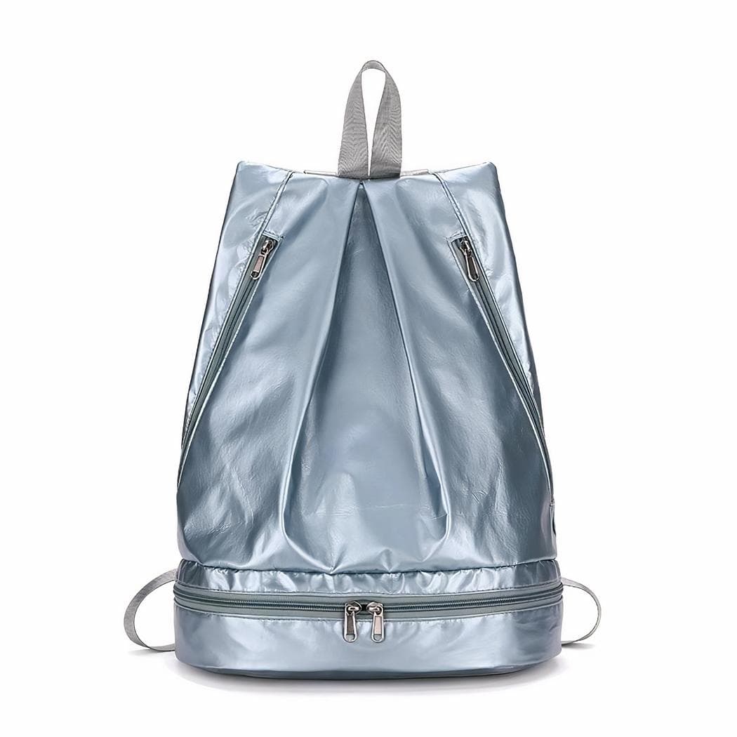 Sac à dos de sport imperméable irisé pour femmes - gris