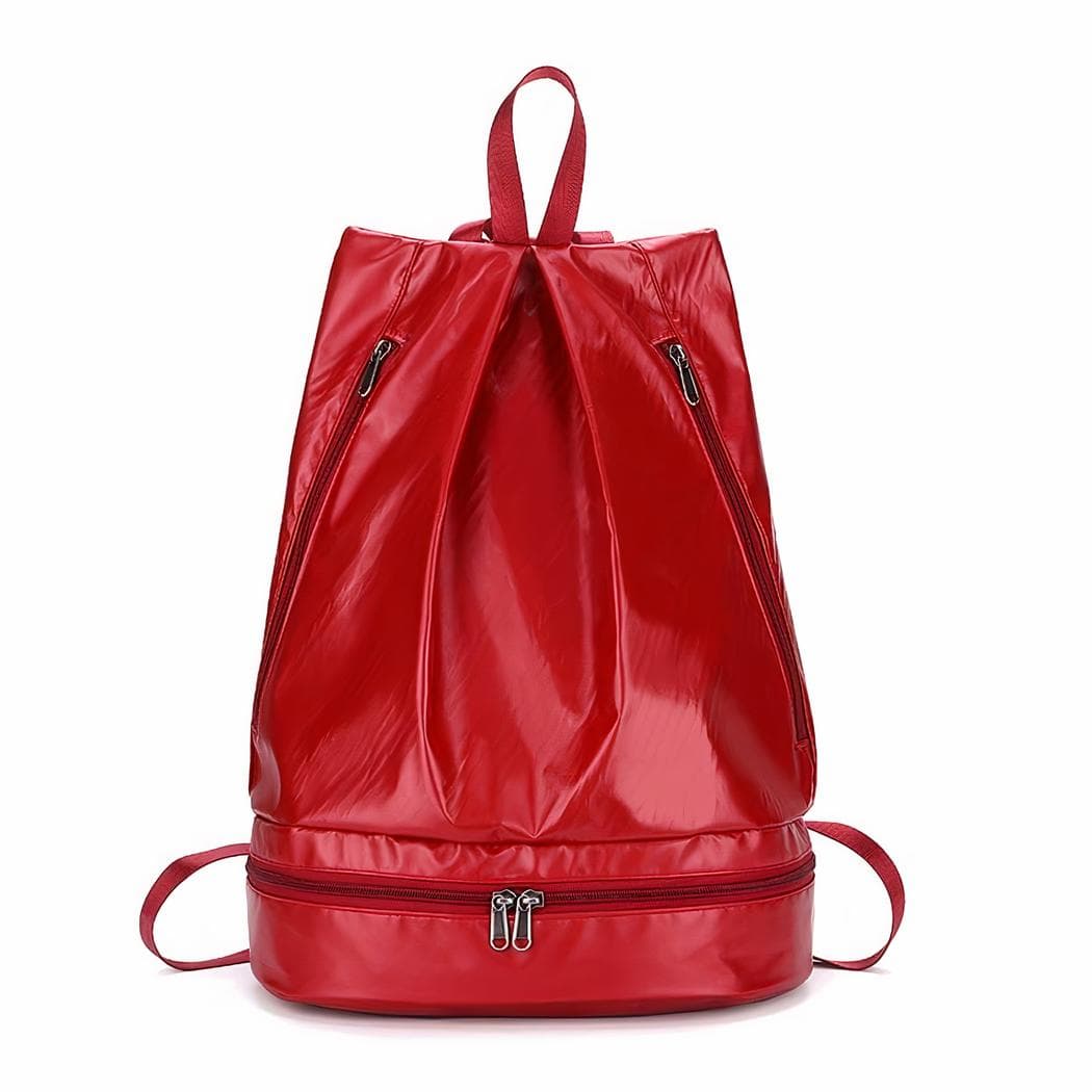 Sac à dos de sport imperméable irisé pour femmes - rouge