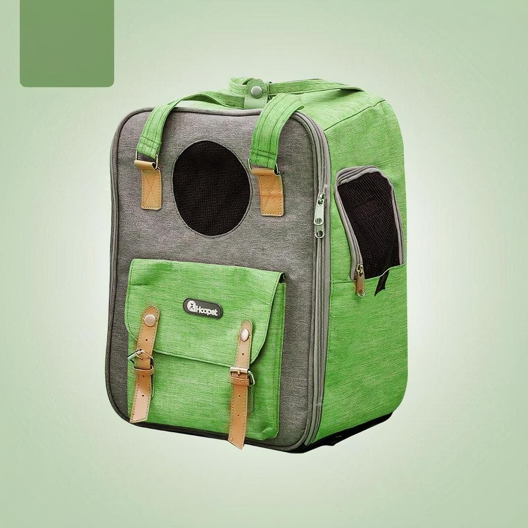 Sac à dos transport chat avec poche - vert
