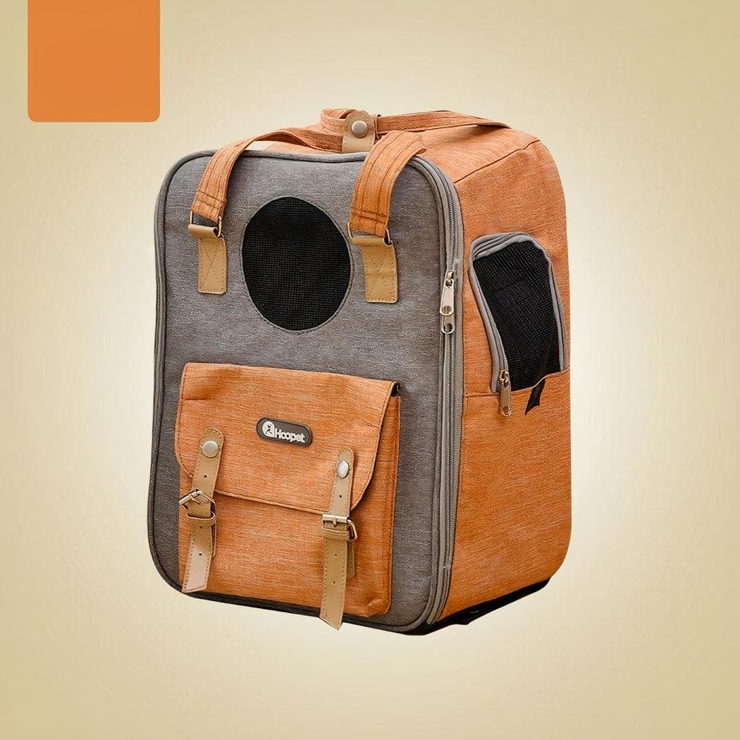 Sac à dos transport chat avec poche - orange