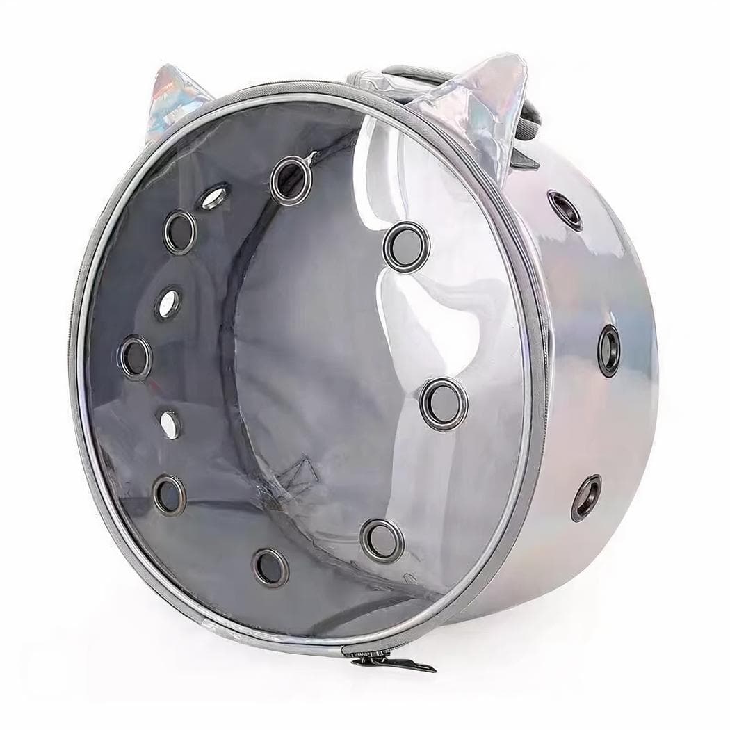 Sac à dos circulaire transparent pour animal - gris