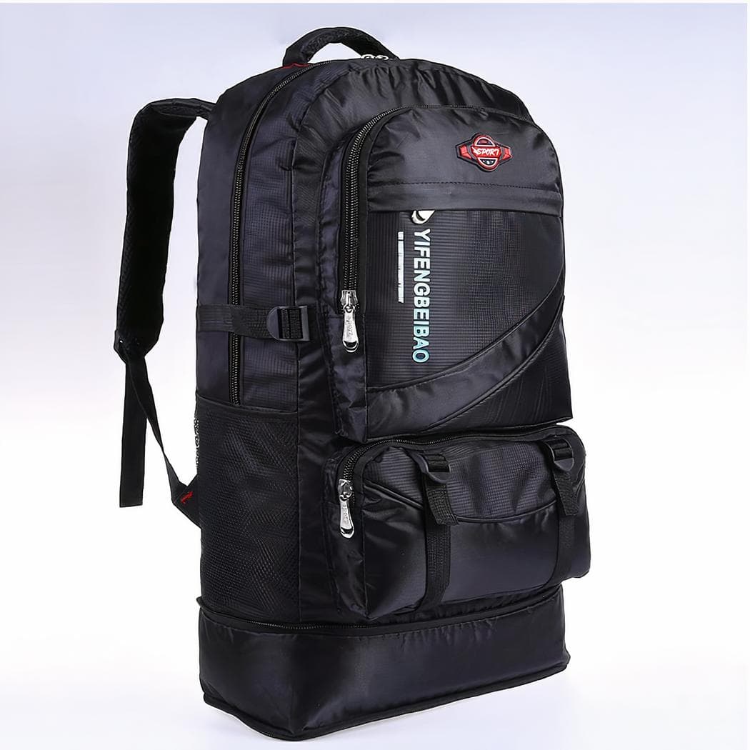 Sac à dos imperméable de randonnée et de grande capacité - noir