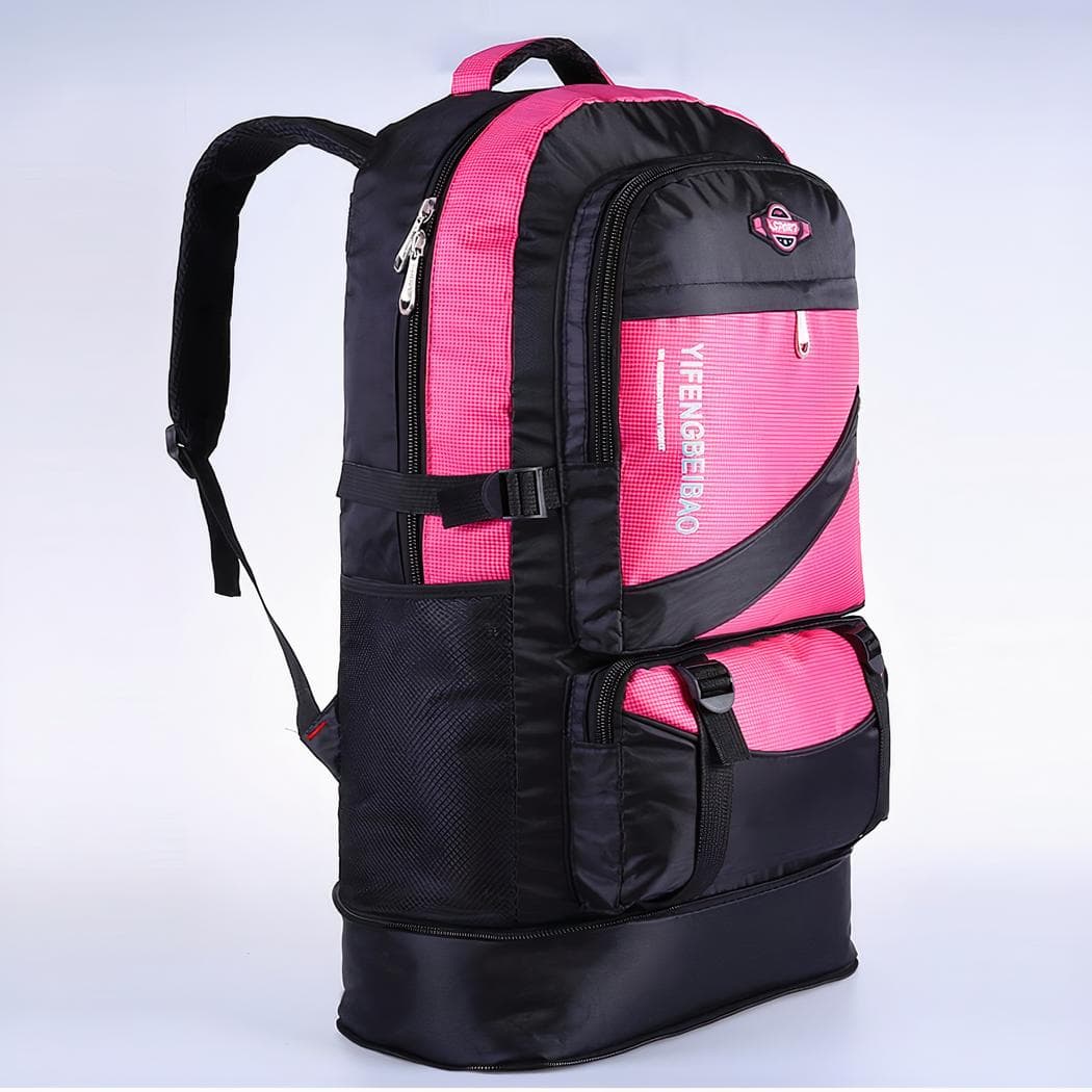 Sac à dos imperméable de randonnée et de grande capacité - rose