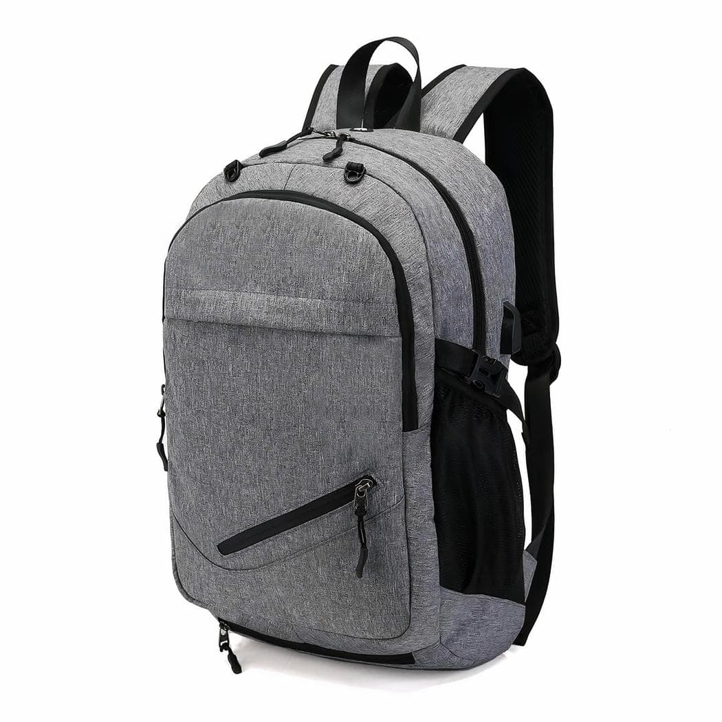 Sac à dos de sport gris ou noir avec port USB - gris