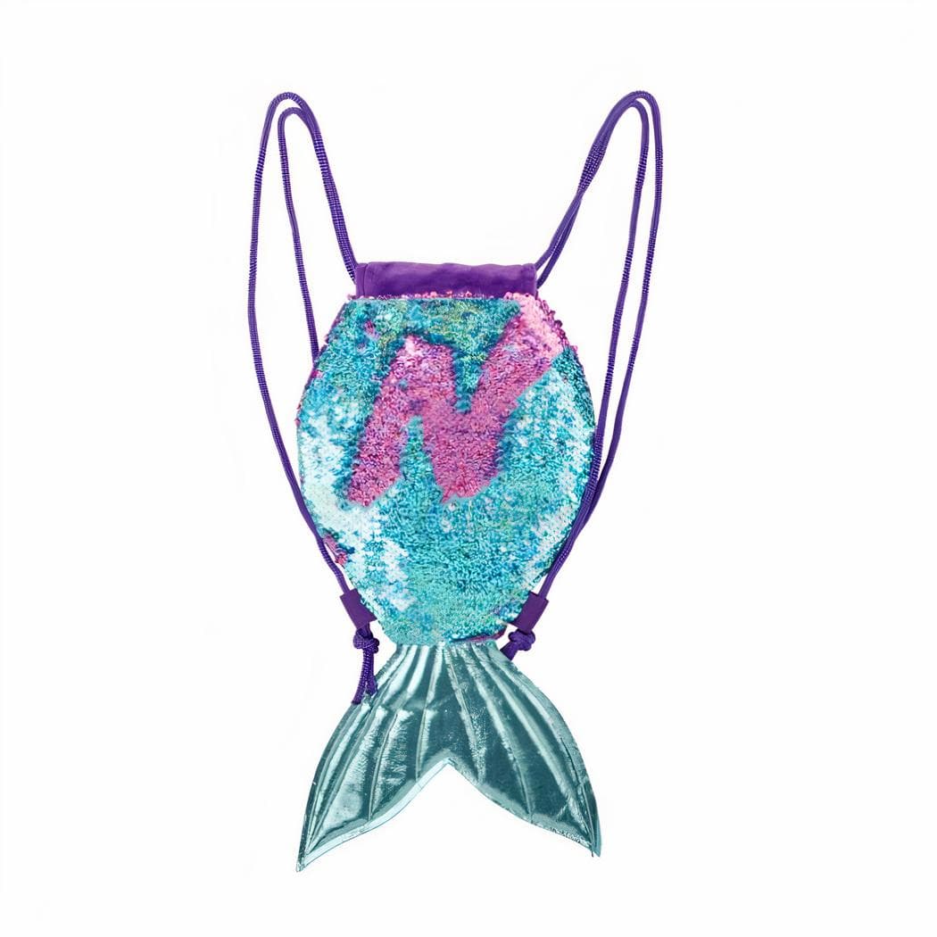 Sac à dos queue de sirène à paillettes - bleu-fonce,l