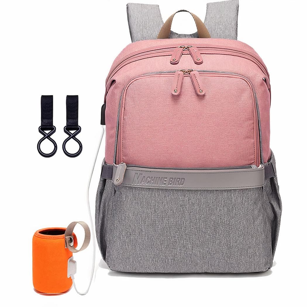 Sac à langer deux tons pour parents - rose