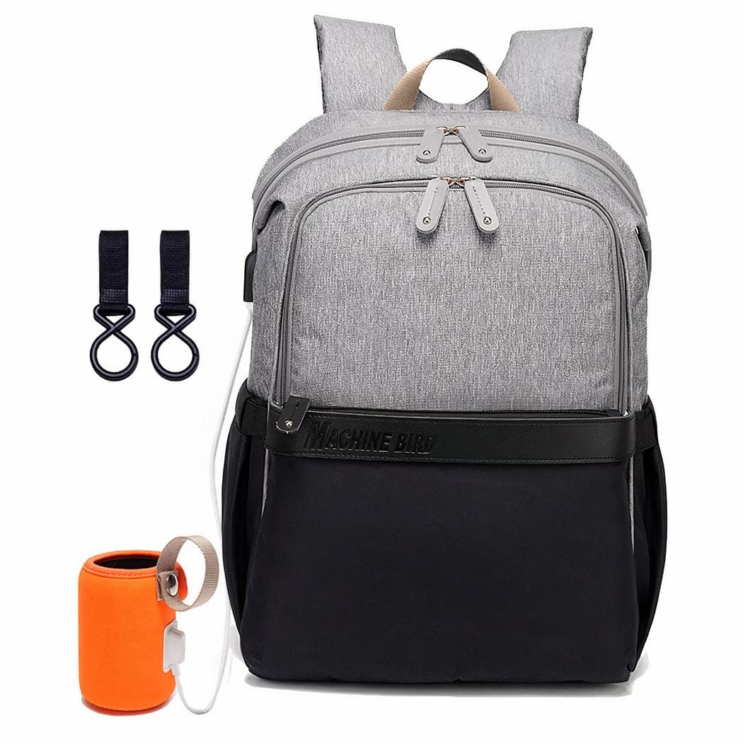 Sac à langer deux tons pour parents - gris