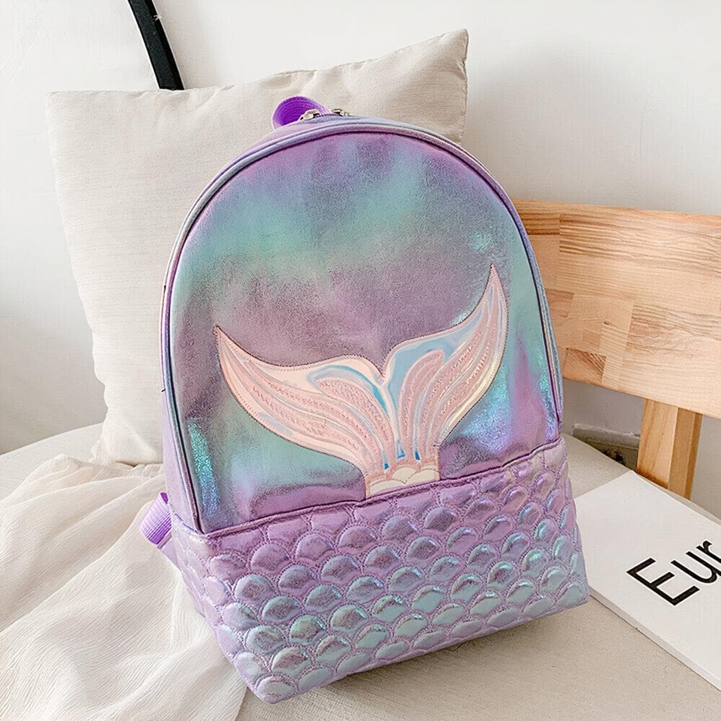 Sac à dos pour fille avec motif sirène - violet