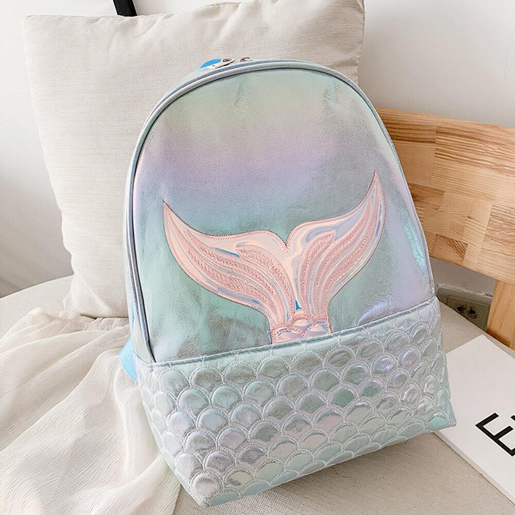 Sac à dos pour fille avec motif sirène - bleu