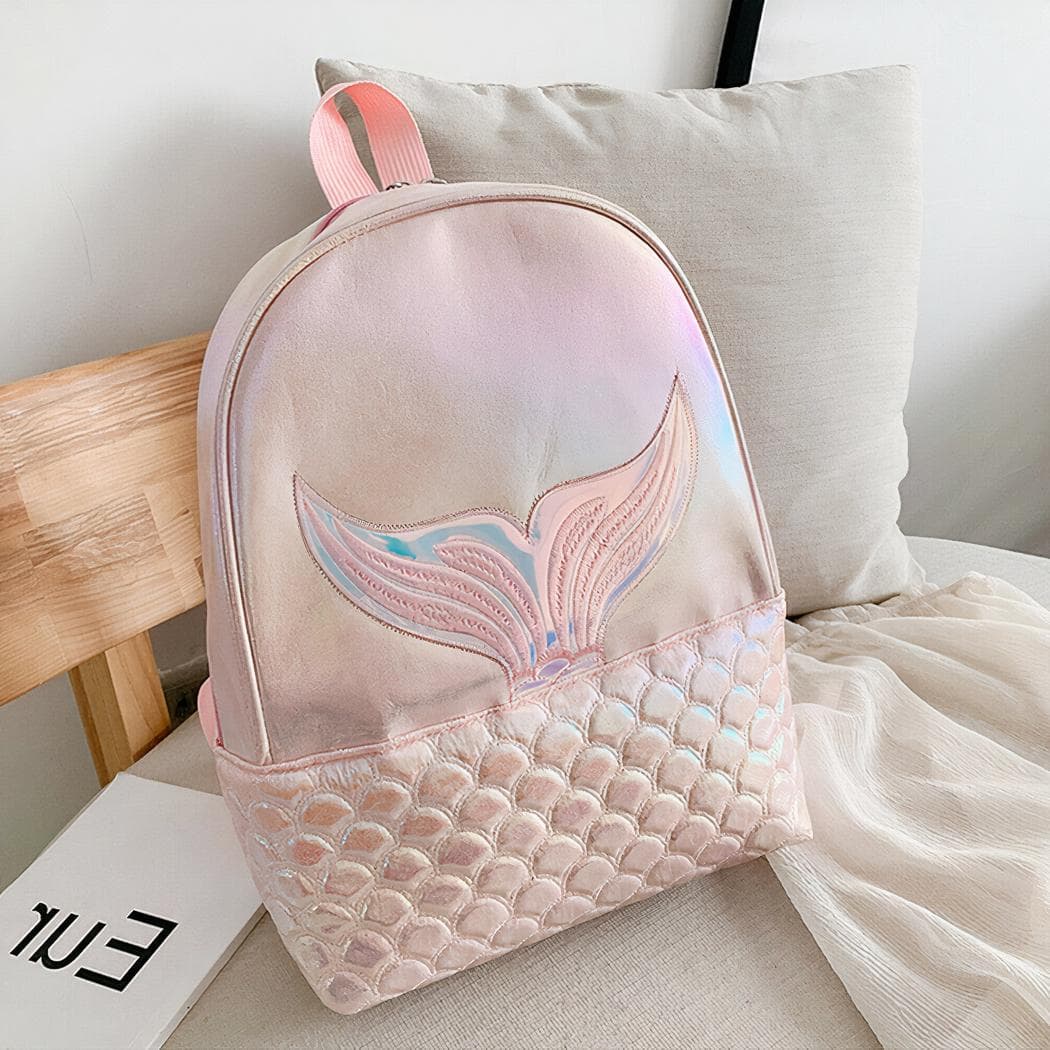 Sac à dos pour fille avec motif sirène - rose