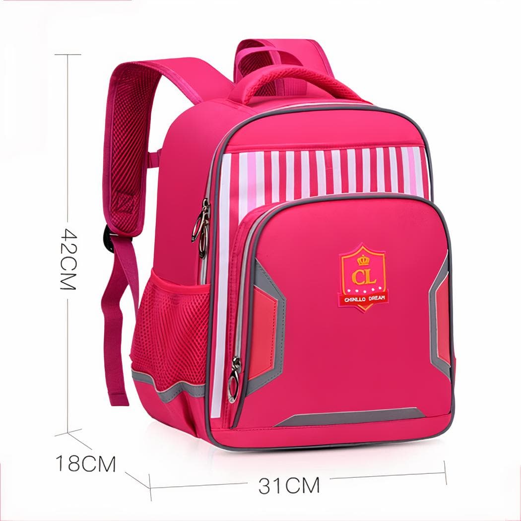 Sac à dos d'école réfléchissant pour enfant - rose