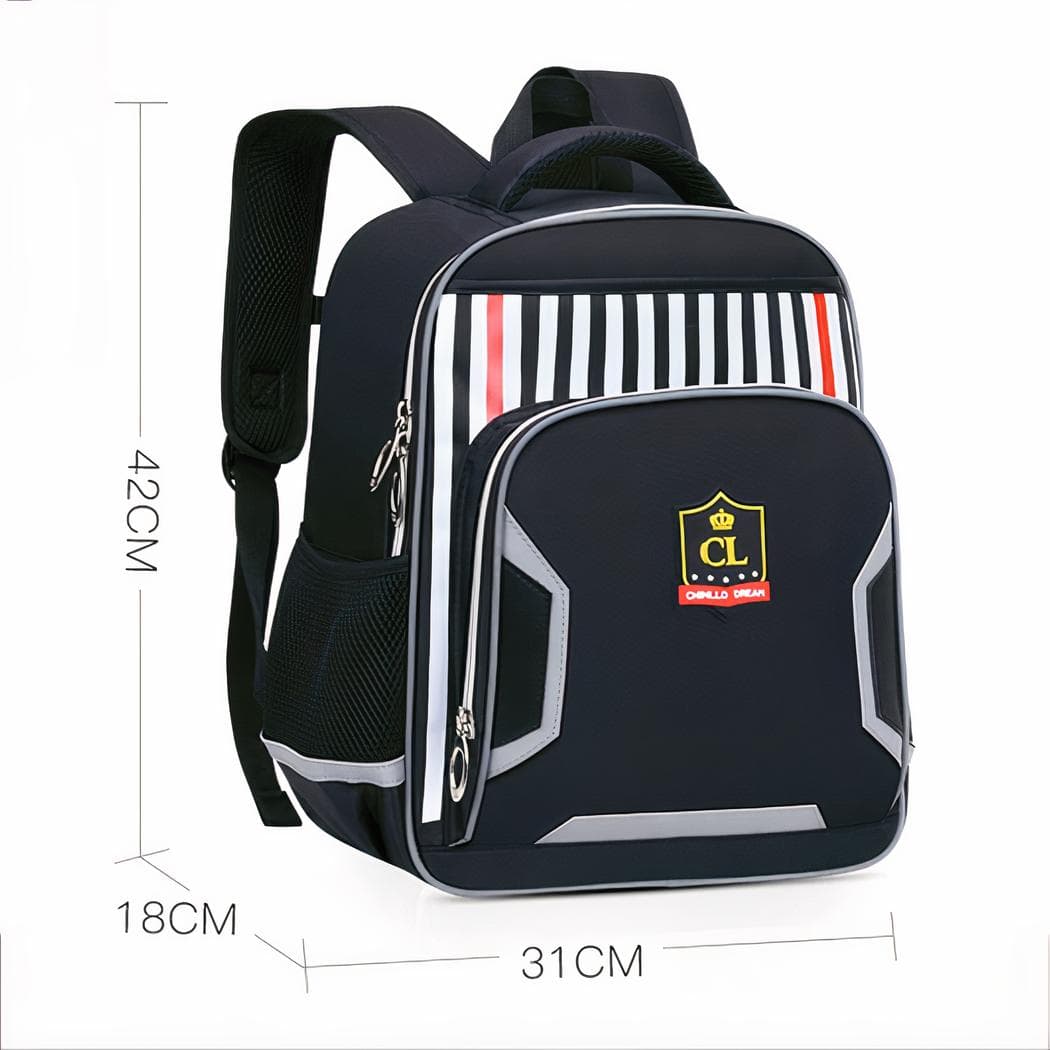 Sac à dos d'école réfléchissant pour enfant - noir
