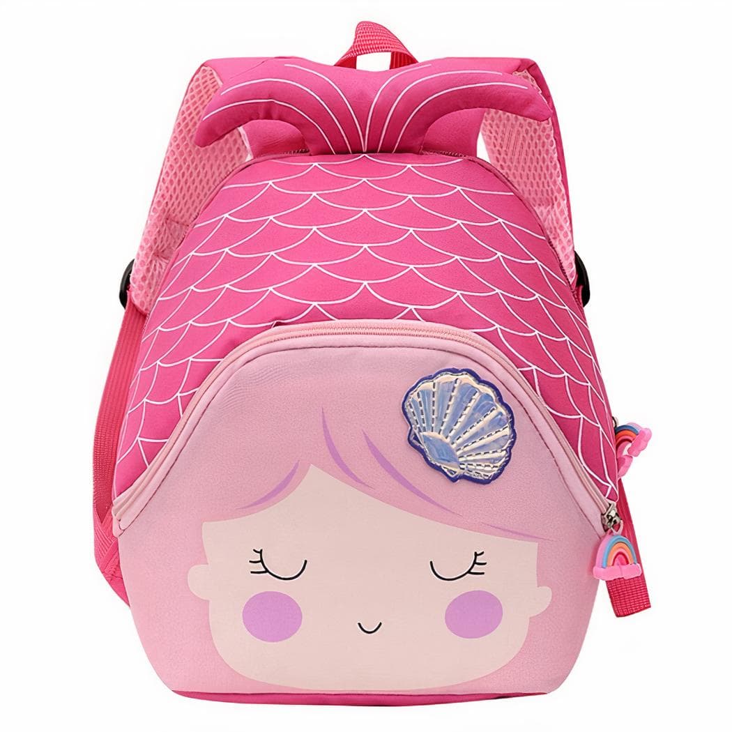 Sac à dos fille en forme de sirène - rose