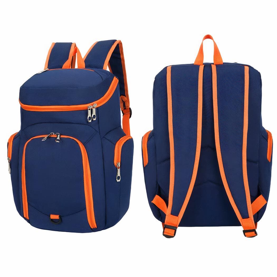 Sac à dos sport multipoche pour ballon - bleu-fonce