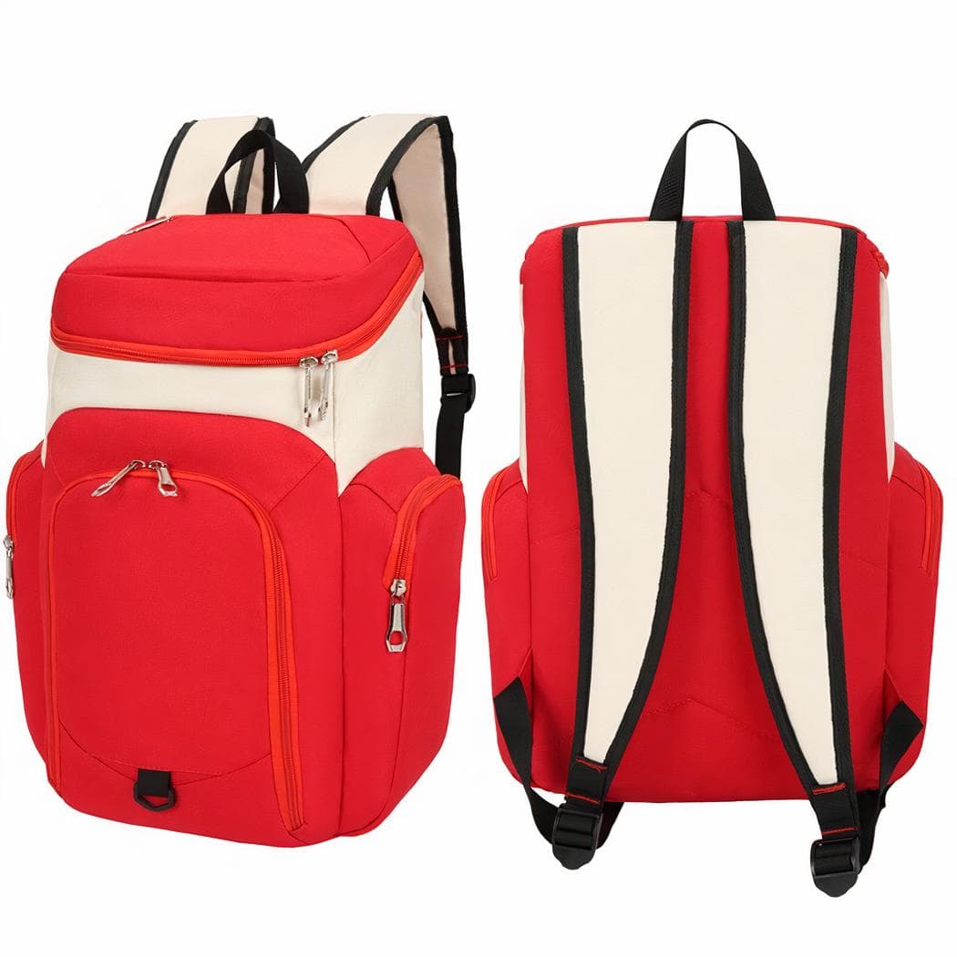 Sac à dos sport multipoche pour ballon - rouge