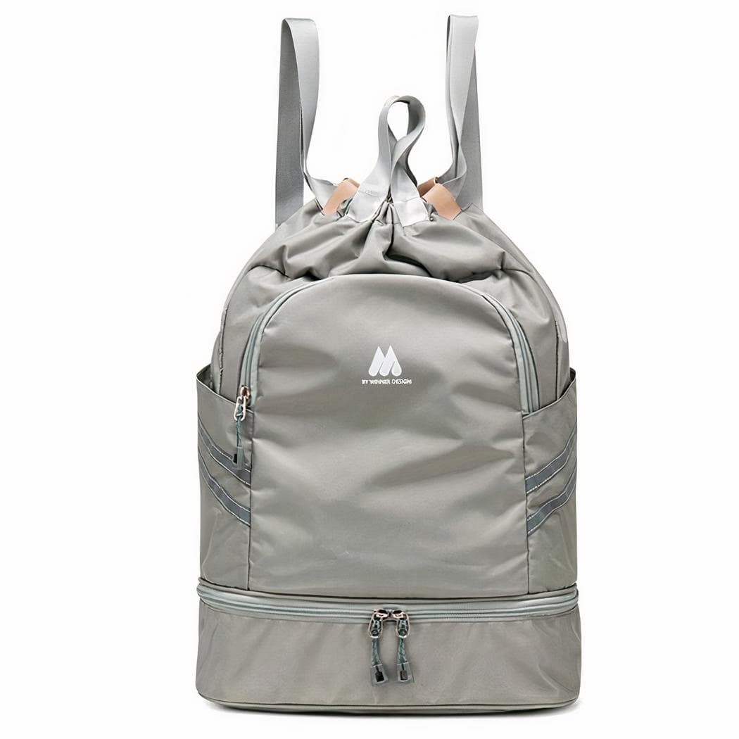 Sac à dos natation avec compartiment chaussures - gris