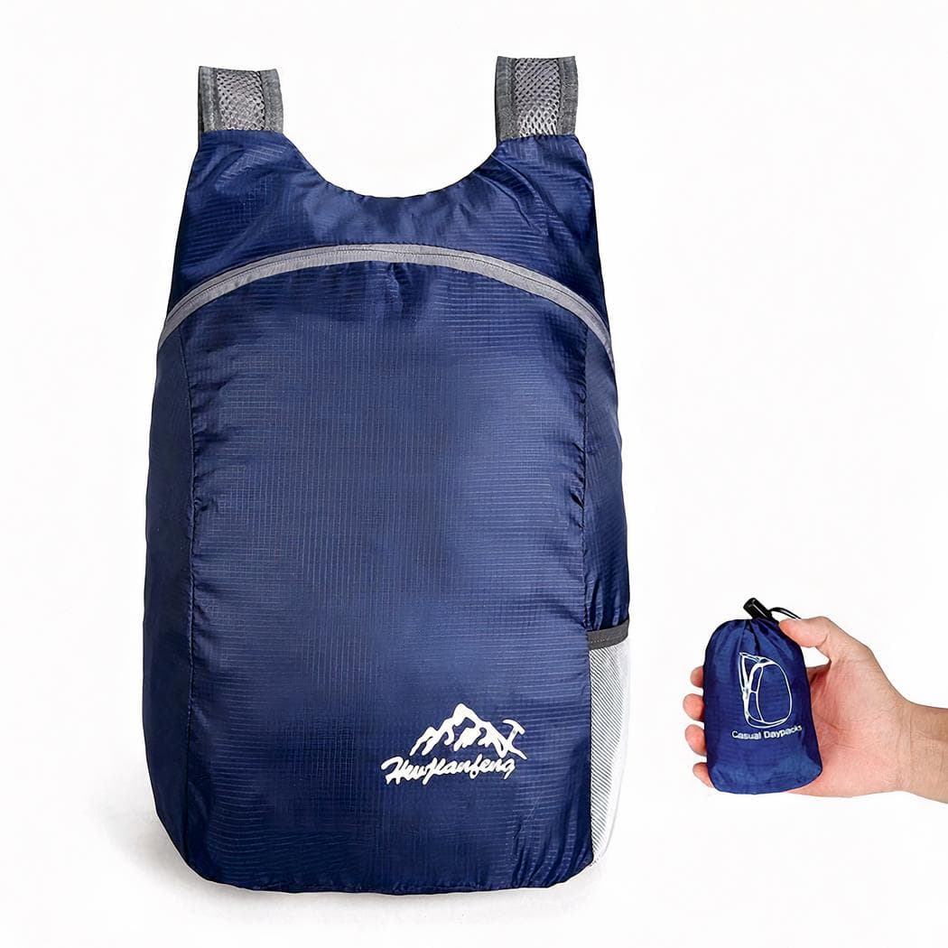 Sac à dos étanche de randonnée pliable - bleu-fonce