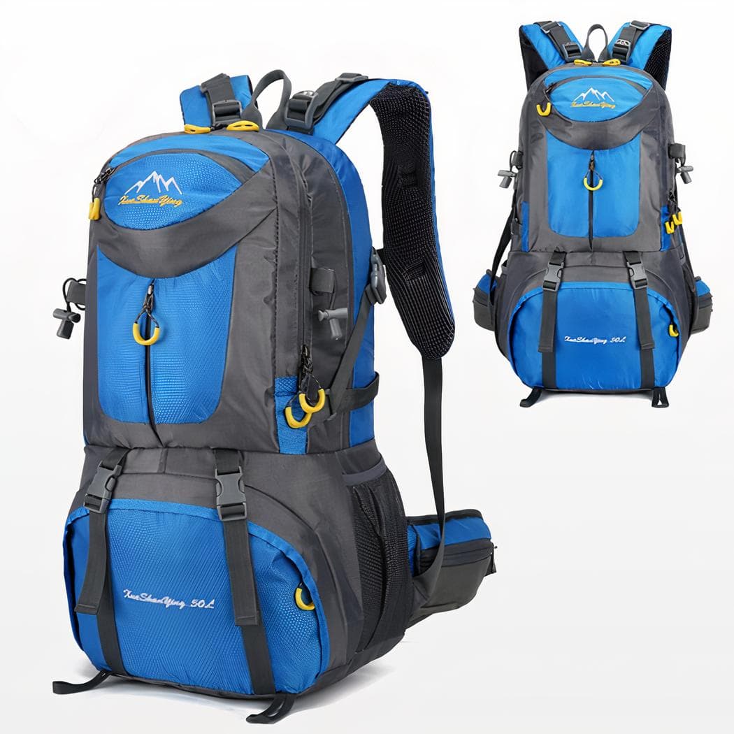 Grand sac à dos de randonnée étanche - bleu-fonce,l