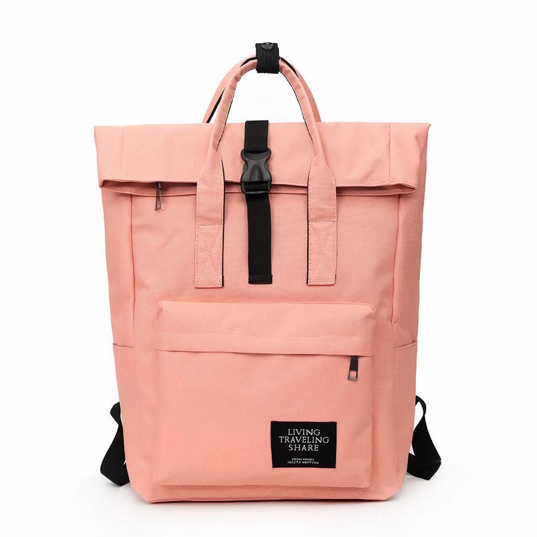 Sac à dos d'ordinateur rolltop pour femme - rose