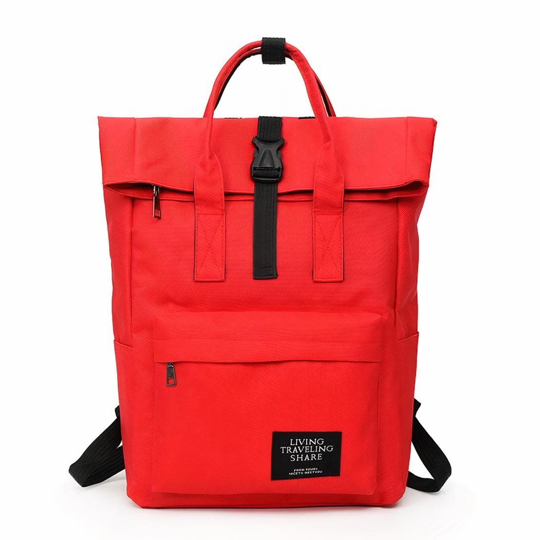 Sac à dos d'ordinateur rolltop pour femme - rouge